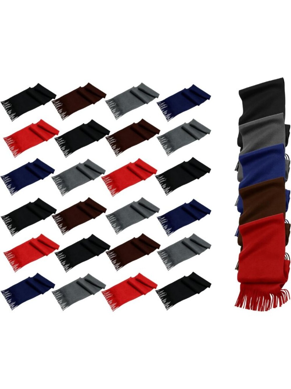 24 Pack Cozy Winter Scarves - Warm Fleece Unisex Scarves for Men & Women